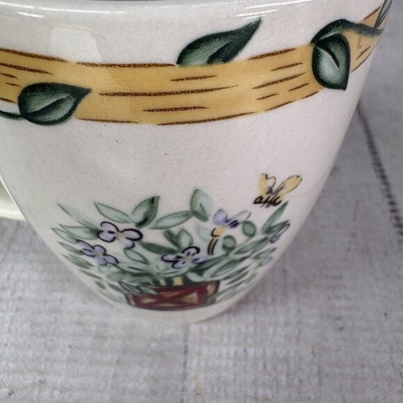 Thomson Pottery BIRDHOUSE 39146 Birds Vines Hearts 12oz 4" Tall Mug Cup Set 3 - Picture 13 of 16